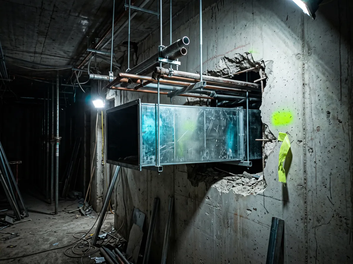 Foto dal cantiere: attraversamento impiantistico